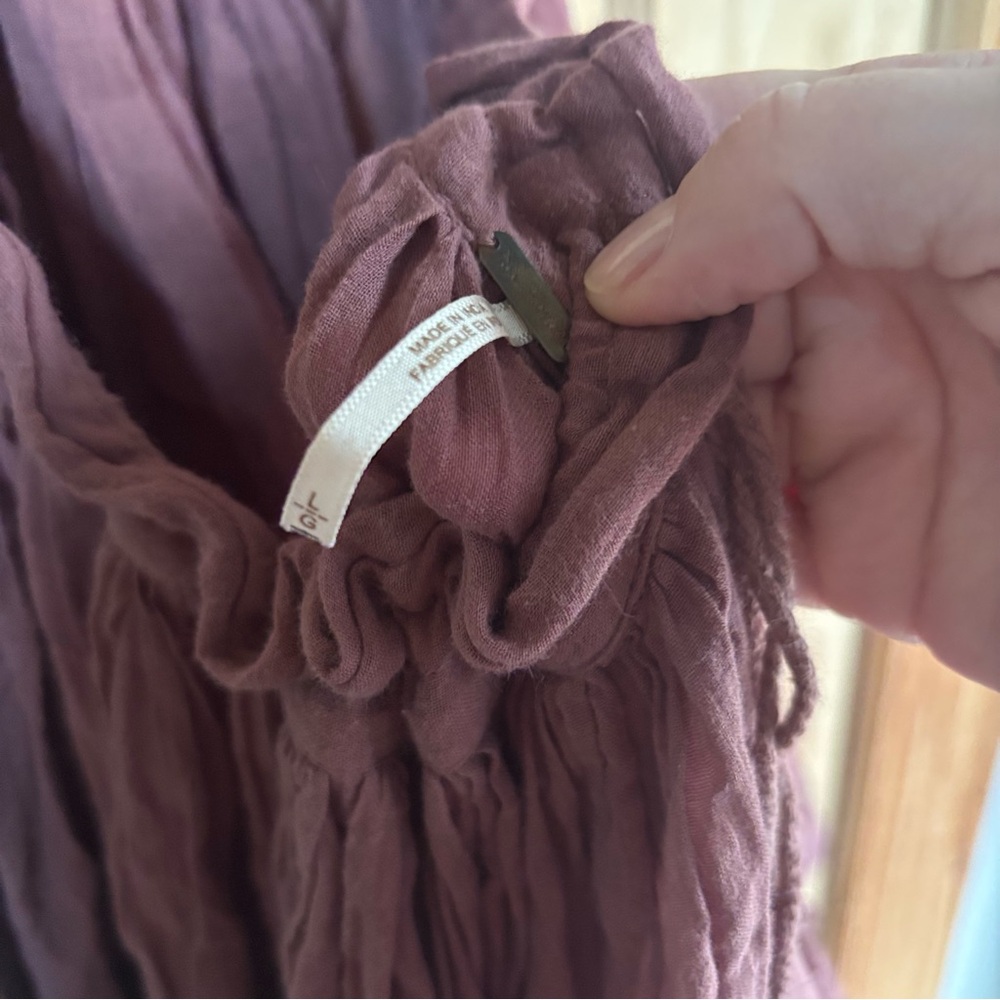 Rare HTF Free People | 100 Degree Flowy Layered Mini Dress in Mauve Sz L - Picture 14 of 17